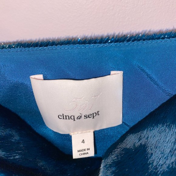 Cinq à Sept Astrid Dress in Teal Topaz Size 4 - Picture 5 of 7